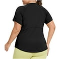 thumbnail image 6 of Women's Long Workout Tops, Short Sleeve Mesh Open Back Loose Fit Gym Athletic Running Shirts Quick Dry Exercise Tee Plus Size, 6 of 6