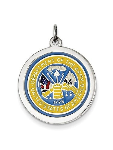 Pendants Career and Profession Charms .925 Sterling Silver US Army Star Dog Tag Charm Pendant