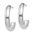 thumbnail image 2 of 14k White Gold 3.5mm J Hoop Earrings, 2 of 8