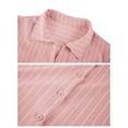 thumbnail image 4 of Long Sleeve Women Striped Printed Blouse Spring Fall Casual Lapel Casual Tops, 4 of 4