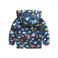 thumbnail image 2 of Toddler Kids Baby Boys Dinosaur Print Hooded Zipper Jacket Coat Outerwear, 2 of 4