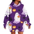 thumbnail image 2 of Spooky Season Hoodies for Women Oversized Sweatshirt Casual Fall Outfit Trendy Lounge Tops, 2 of 4