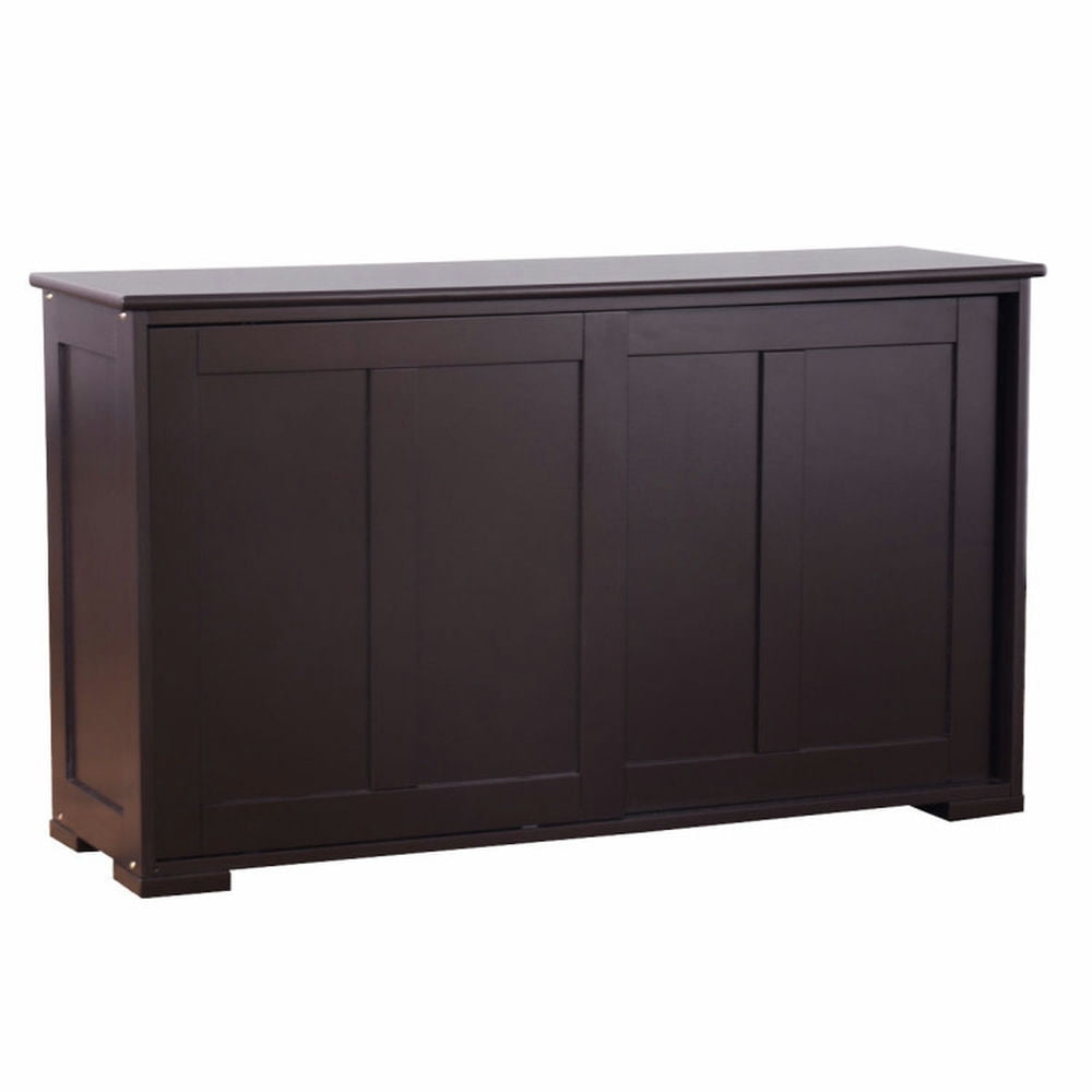 Finihen Kitchen Storage Cabinet, Buffet Sideboard, Kitchen Storage Cabinet with Wood Sliding Door, for Dining Room, Kitchen, Living Room, Brown Finihen Kitchen Storage Cabinet, Buffet Sideboard, Kitchen Storage Cabinet with Wood Sliding Door, for Dining Room, Kitchen, Living Room, Brown