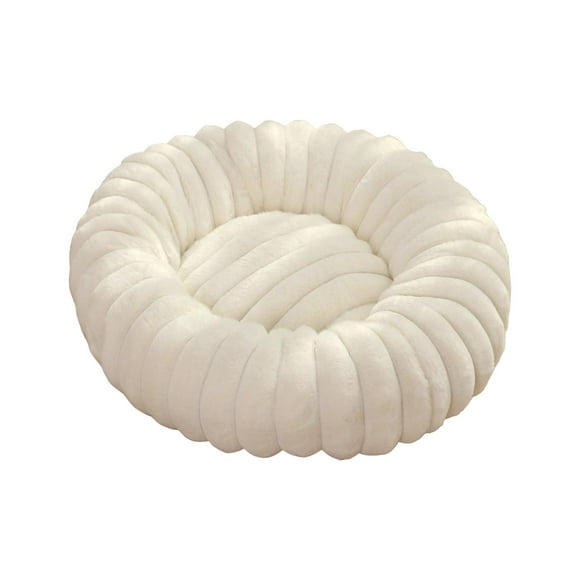Cama redonda de felpa para gatos, cómoda, cama acolchada para gatitos, suave, cama para perros, cama para mascotas con forma de donut para suministros 50cm