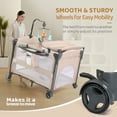 JOYMOR 4 in 1 Baby Bedside Sleeper with Diaper Table, Mattress