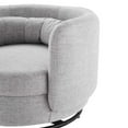 thumbnail image 6 of Armchair Swivel Accent Chair, Black Grey Gray, Fabric, Modern Contemporary, Living Lounge Cafe Room Hotel Lobby Hospitality, 6 of 7