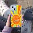 thumbnail image 5 of Be The Light ,Positive Quote Case for iPhone 13 Mini ,Aesthetic Art Design Pattern TPU Shock Proof Cover Case, 5 of 5