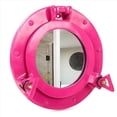 thumbnail image 5 of Pink Nautical Porthole Wall Mounted Hanging Decor Handcrafted Mirror | Round Ship's Porthole Functional & Openable Replica (12 Inches), 5 of 5
