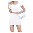 thumbnail image 5 of Asklazy Women High Waist Pockets overalls Shorts Summer Casual Shorts, 5 of 10