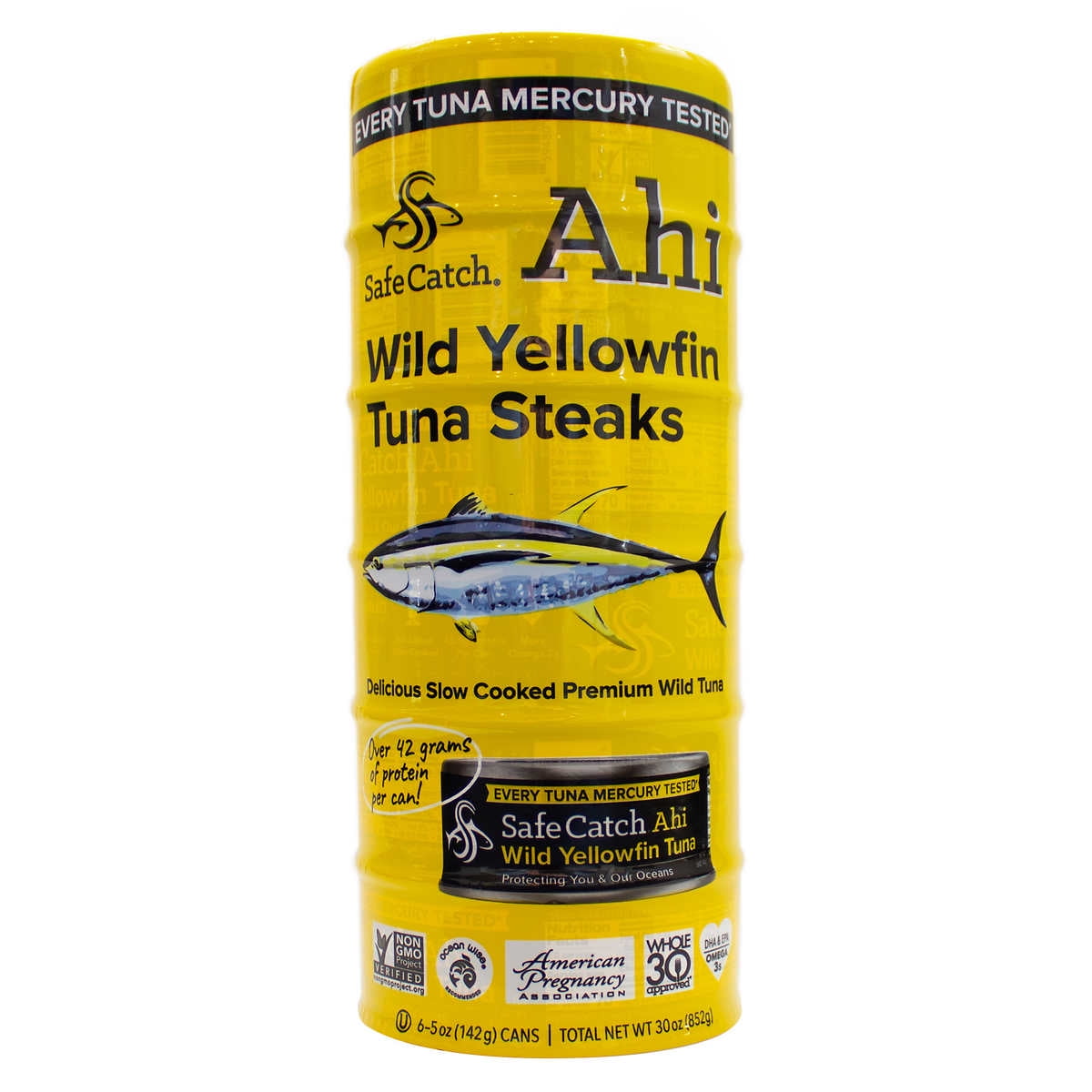 Safe Catch Ahi, Wild Yellowfin Tuna Steaks, Lowest Mercury, SlowCooked