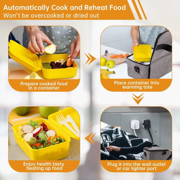 Aotto Portable Oven, 12V, 24V, 110V Portable Food Warmer, Mini Personal  Microwave Heated Lunch Box for Work Reheating and Cooking Meals in Truck,  