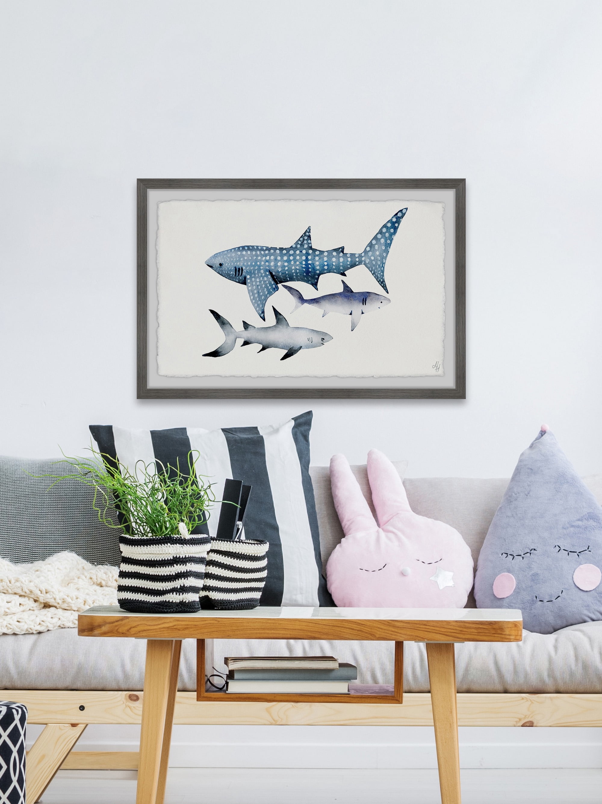 Marmont Hill Dotted Shark Framed Wall Art