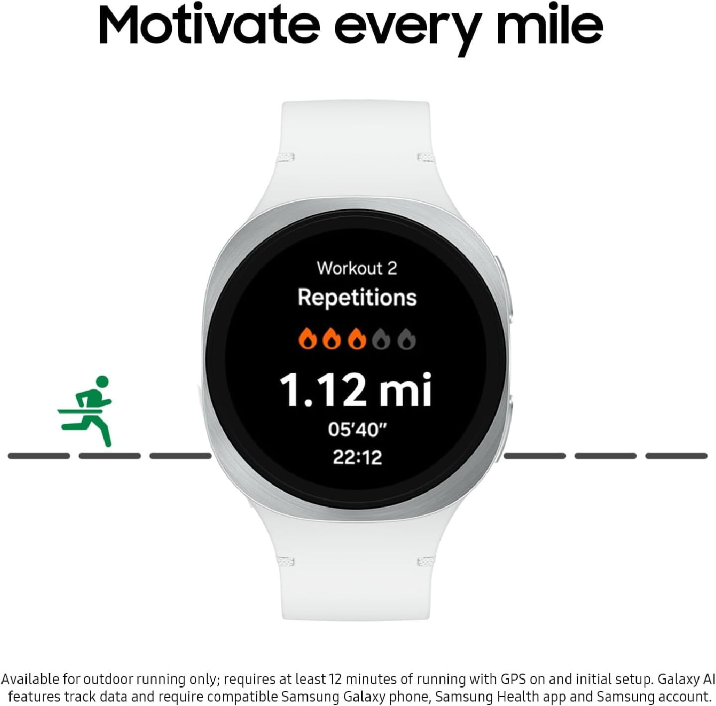 Samsung Galaxy Watch8 40mm Bluetooth Smart Watch,International Version, Silver, White Band