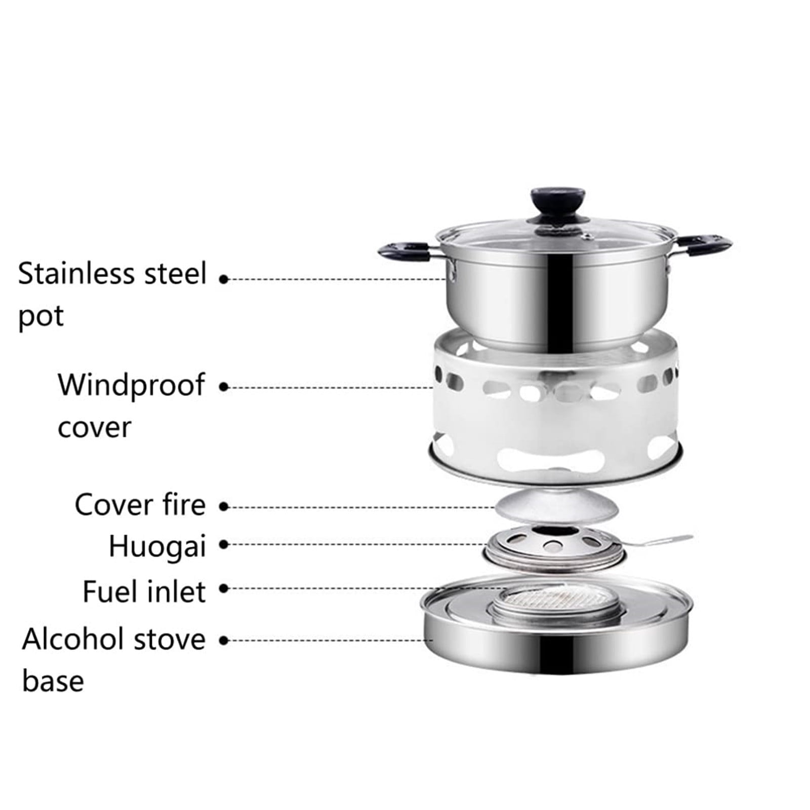 Hometravel Portable Indoor Cooker, Stainless Steel Camping Stove with Adjustable Flame, No Power Requirement for Indoor and Outdoor Cooking Use