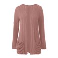 thumbnail image 5 of Ediodpoh Long Cardigan Sweaters for Women Long Sleeve Solid Color Knit Cardigan Mid Length Open Front Sweater Coat with Pockets Brick Red L, 5 of 6