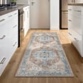 thumbnail image 4 of GLN Rugs Hopa - Indoor, Machine Washable Area Rug 2'6"x9'8" Turkish Brown Home Carpet, All Ages, 4 of 8