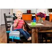 Regalo Right Height Adjustable Booster Seat Gray Top with Blue Legs