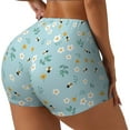 thumbnail image 2 of Sigee Bee Flower Print Women's High Waist Workout Shorts - Squat Proof, Tummy Control, Yoga and Gym Activewear-Large, 2 of 9