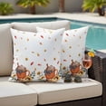 thumbnail image 4 of Thanksgiving Outdoor Waterproof Pillow Covers, Fall Sunflower Ice Cream Pumpkin Leaves Decorative Square Throw Pillowcase Sofa Cushion Sham for Patio/Couch/Chair, 24"x24" 2 Pack, 4 of 8
