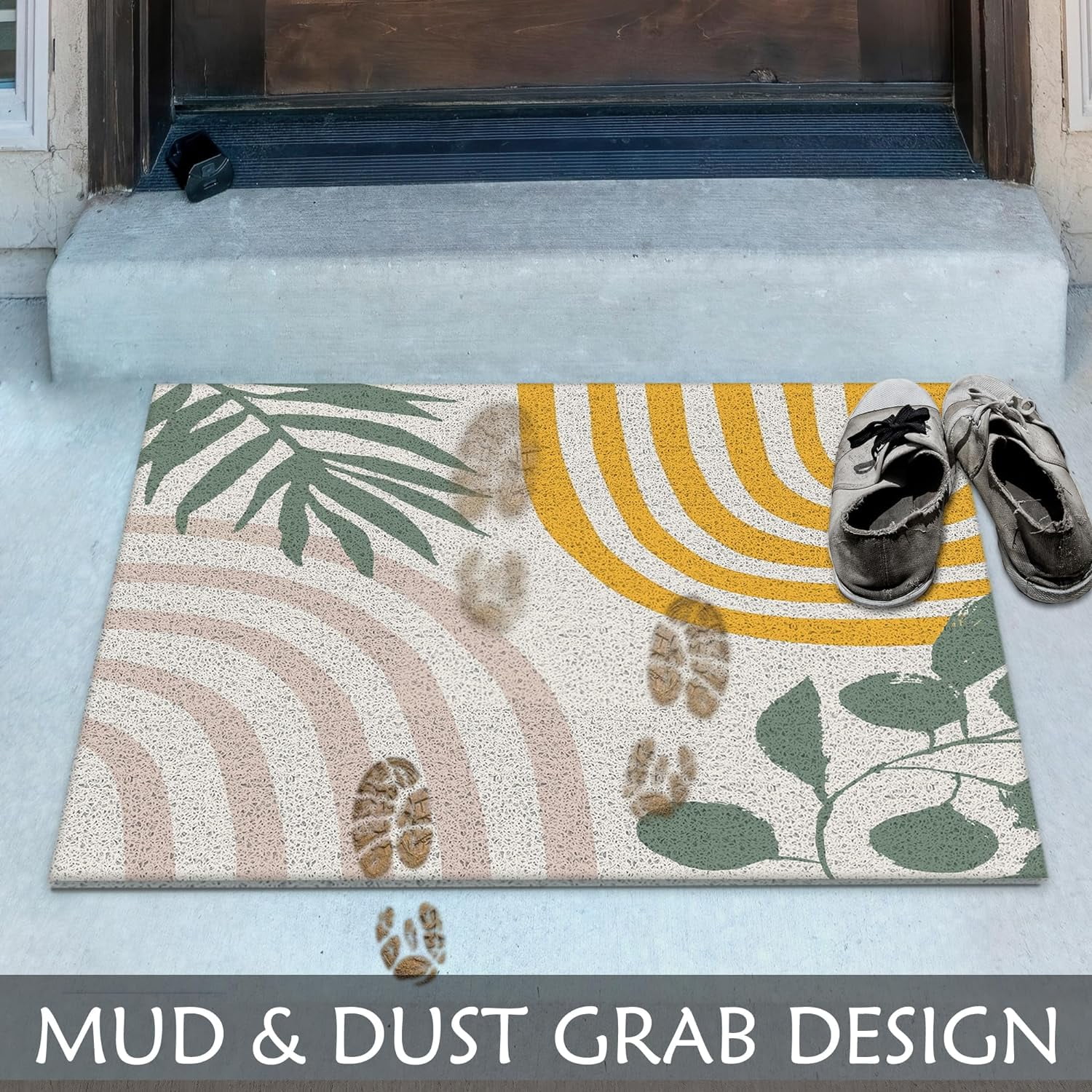 Boho Door Mat Outdoor, Boho Welcome Mat, Boho Front Door Mat, Boho Door Mats Doormat Outdoor Indoor Entrance, Indoor Door Mats for Entryway, 17x30, Sending Sunshine Your Way