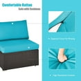 thumbnail image 4 of RELAX4LIFE 2-Piece Wicker Armless Sofa - PE Rattan Sectional Sofa Set w/Removable Cushions, All-Weather Sofa Chair Set for Porch, Balcony, Garden, Poolside, Outdoor Patio Sofa (Turquoise), 4 of 18
