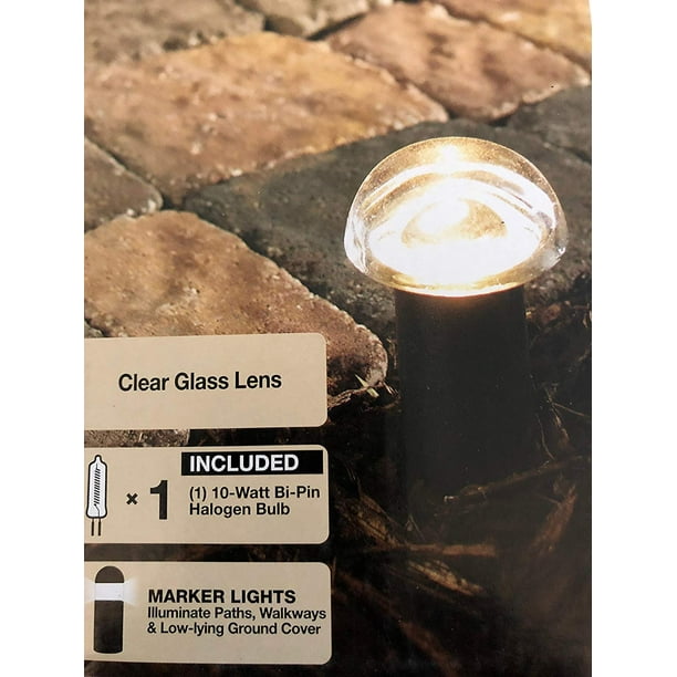 Hampton Bay Low Voltage 10-Watt Black Halogen Mushroom Bollard Light