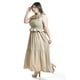 thumbnail image 2 of Vestido largo con olanes Roman Fashion/ Tallas Extras, 4360 (Cafe) cafe 40, 2 of 6