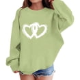 thumbnail image 5 of UACY Kids Heart Print Crewneck Pullover Sweatshirt, Soft Cotton Long Sleeve, Casual Loose Outwear Top for Girls and Boys (Light Green, 3-4 Years), 5 of 6