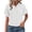 White, variant on Women's Cotton Linen Tunic V Neck Short Sleeve Blouse Summer Casual Wear