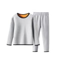 thumbnail image 3 of SROBPTY Kids Fall Outfits, Toddler Thermal Sets, Children's Boys and Girls Warm Underwear Thick Velvet Sleepwear Two Piece Set Gray,3-4 Years, 3 of 4