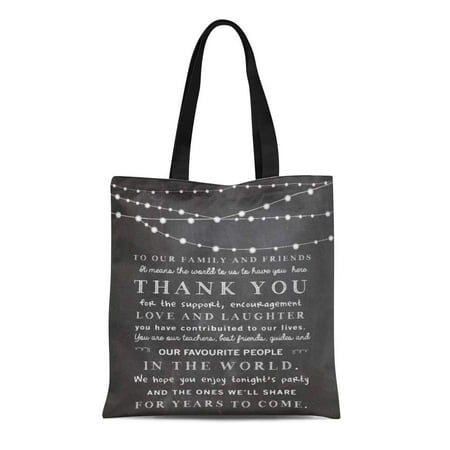String Lighting Ideas KDAGR Canvas Tote Bag Sign Chalkboard String Lights Thank You Idea Blackboard Tahnk Reusable Handbag Shoulder Grocery Shopping Bags ()