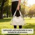 thumbnail image 2 of Sunyuer Vintage Hobo Bag for Women, Large Capacity PU Soft Leather Slouchy Tote Purse Single Shoulder Crossbody Handbag, 2 of 7