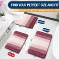 thumbnail image 2 of Buganda Microfiber Bathroom Rugs, 24"x59" Wine Red Luxury Extra Soft and Absorbent Bath Mat, Non-Slip Plush Bath Carpet, 2 of 7