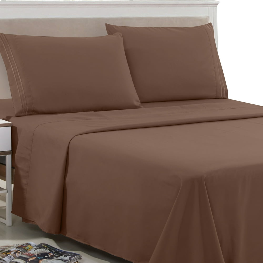 Premium Microfiber Twin Sheet Sets, Deep Pocket Twin Fitted Sheet, Flat