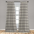 thumbnail image 5 of Ambesonne Chevron Curtains, Narrow Sharp Zigzags, Pair of 28"x84", Dark Blue Cream, 5 of 5