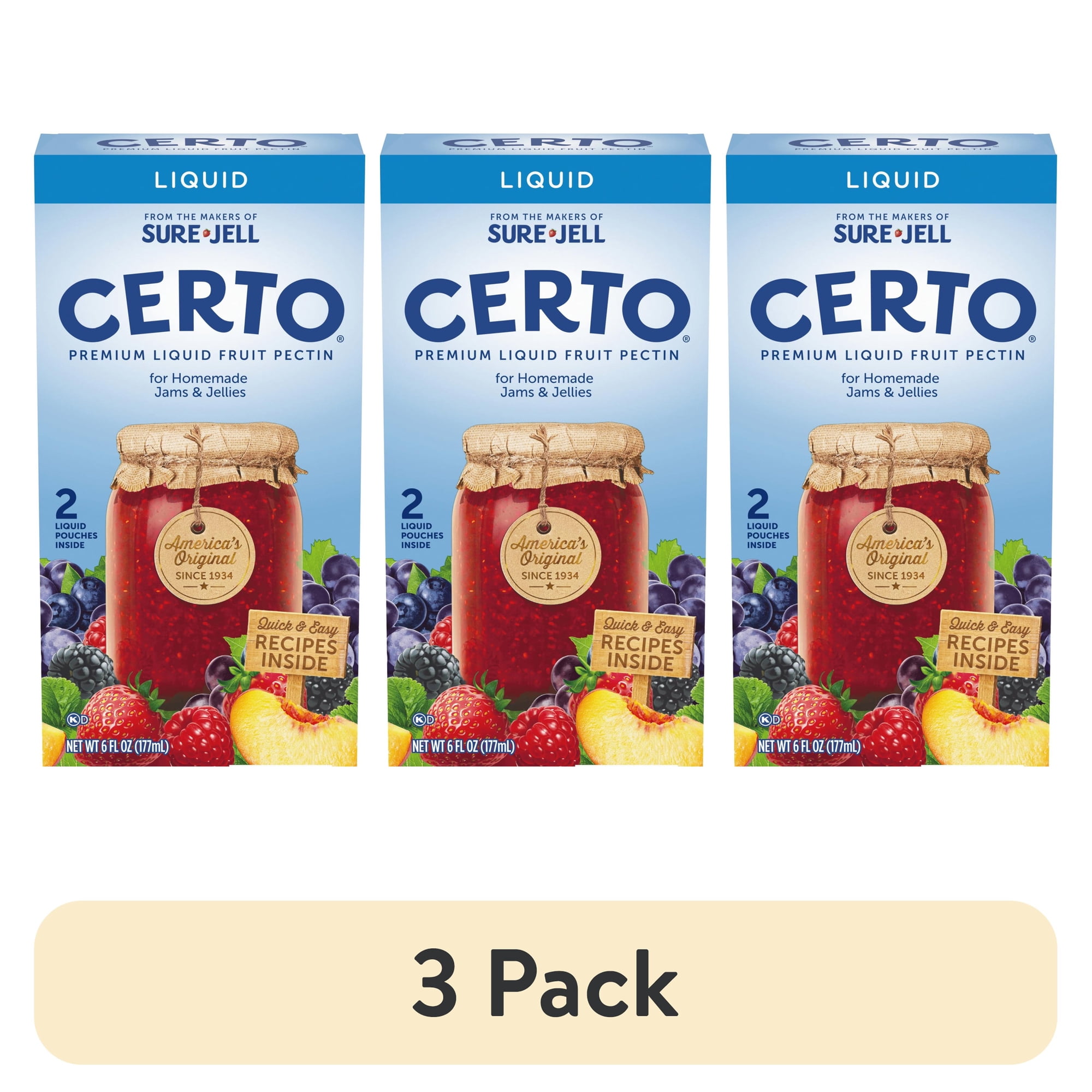(3 pack) Certo Premium Liquid Fruit Pectin, 2 ct Packs