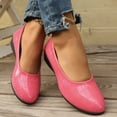 thumbnail image 2 of Wedge Dress Shoes for Women Ladies 2025 Spring Leather Pointed Toe Low Heel Ballet Flat Slip on Dressy Shoes, 2 of 9