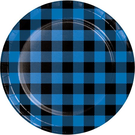 Blue Buffalo Plaid Paper Plates 24 Count