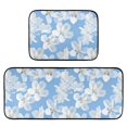 thumbnail image 2 of Dailycode 2 Pcs Kitchen Rug Set Non Slip Absorbent Soft Floor Mats for Kitchen Bathroom White Flowers 19.7"x27.6"+19.7"x47.2", 2 of 7
