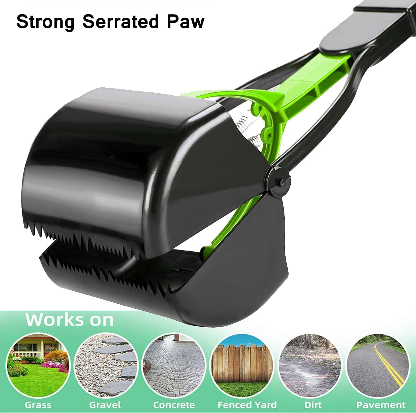 Leaves and Gravel Ideal for Grass Waste Pick Up Tool with High Strength Material and Durable Spring Dirt WINSOME Dog Pooper Scooper Long Handle Poop Scoop for Pet 