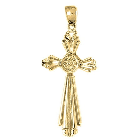 10K Yellow Gold Cross Pendant - 57 mm