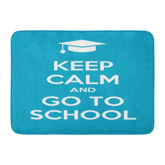 KDAGR Classroom Keep Calm and Go to School Student Teaching Creative Doormat Floor Rug Bath Mat 23.6x15.7 inch