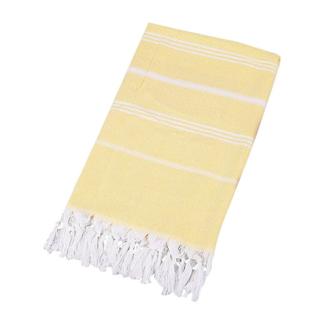 Cotton Absorbent Large Size Bath Towel European And American Knitted Striped Fringed Turkish Sand