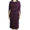 Betsy & Adam Womens V-Back Plum Crepe Sheath Dress