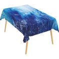 thumbnail image 5 of 60x84inches Ocean Waves Table Cloths Blue Sea Waves Wipeable Tablecloth Waterproof Fabric Rectangle Table Cover for Kitchen Dining Room Summer Themed Party Decoration Indoor Outdoor Use, 5 of 5