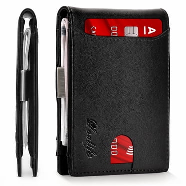 SERMAN BRANDS Scout Front Pocket Wallet | Slim RFID Leather Wallet With Magnetic Money Clip For Men
