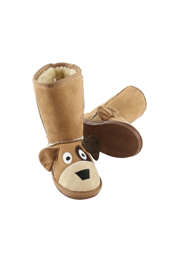 LazyOne Animal Slipper Boots for Kids, Cozy Children's Slippers (Dog, LARGE)