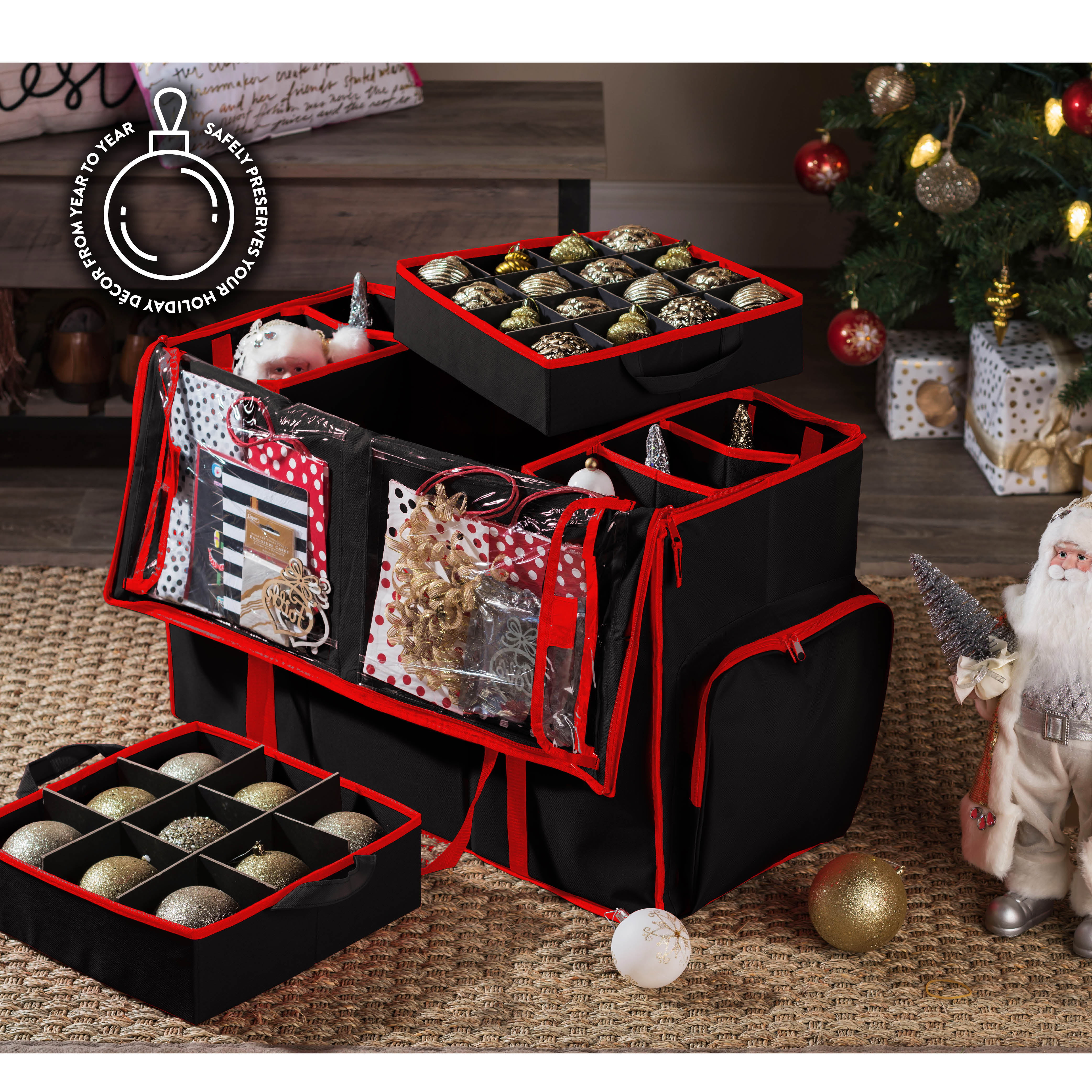 Christmas Ornament and Decoration 2-Tray Storage