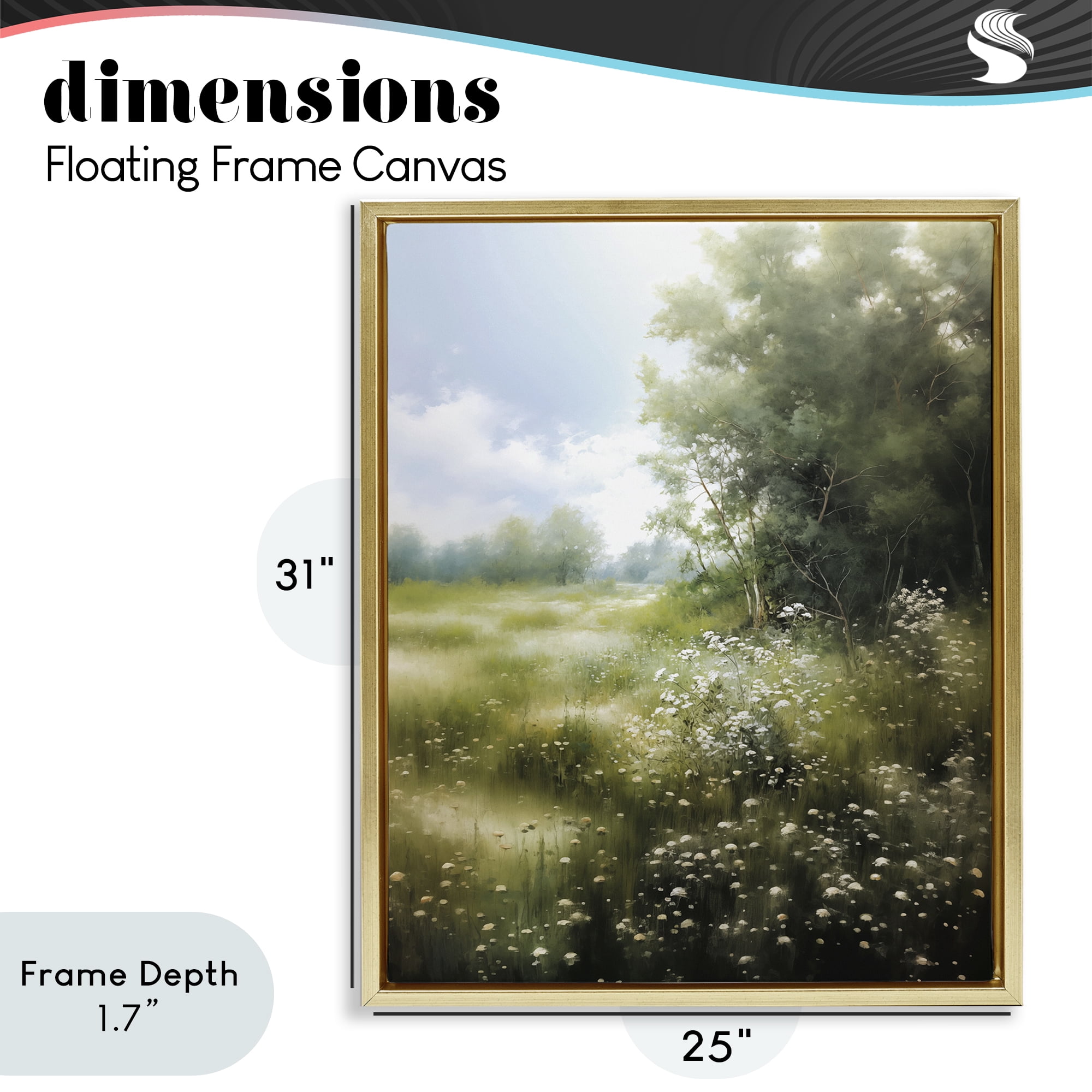 Stupell Industries Greener Pastures Landscape Gold Framed Floater Canvas Wall Art, design by Heidi Kuntz
