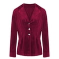 thumbnail image 6 of Ashirexll Lightweight Cardigans for Women, Womens Winter Coats, Women's Solid Color Mid-Length V-Neck Button Up Velvet Cardigan Long Sleeve Jacket, 6 of 7